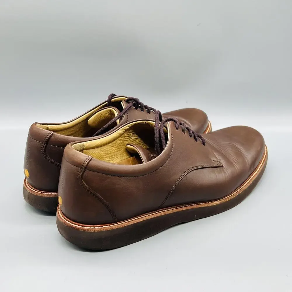 Samuel Hubbard Shoes Mens 11.5 Brown Leather Lace Up Casual Sneakers Comfort